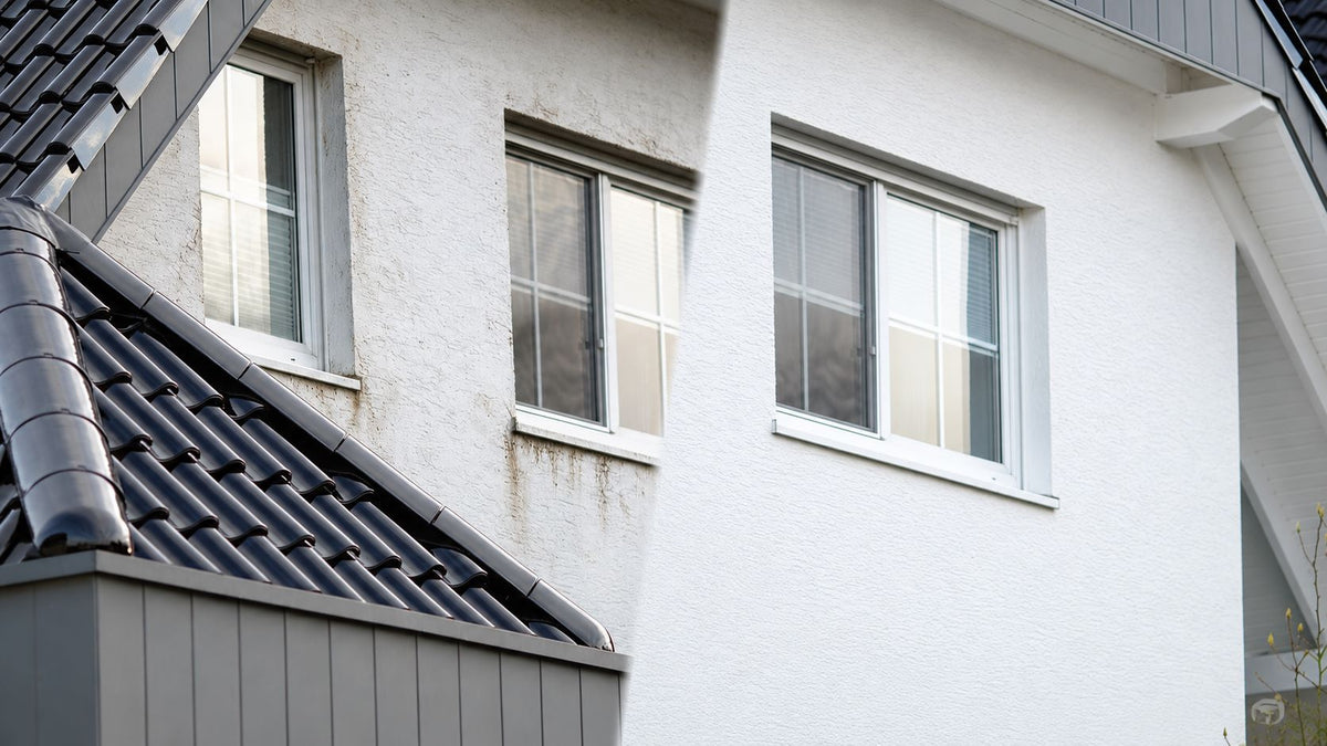 Schmutzige Fassade - saubere Fassade Vergleich