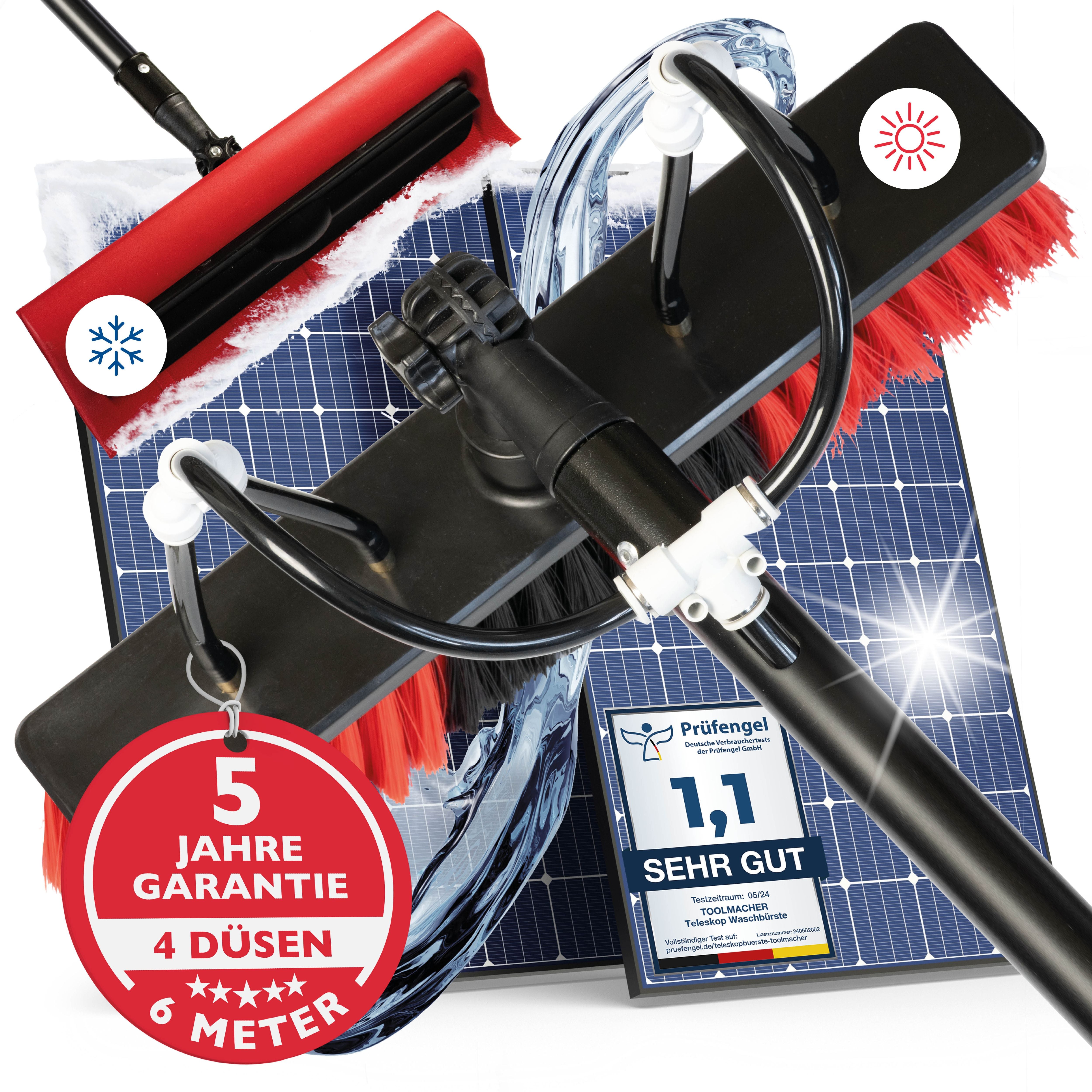 toolmacher® Telescopic washing brush 6 meters - including snow shovel