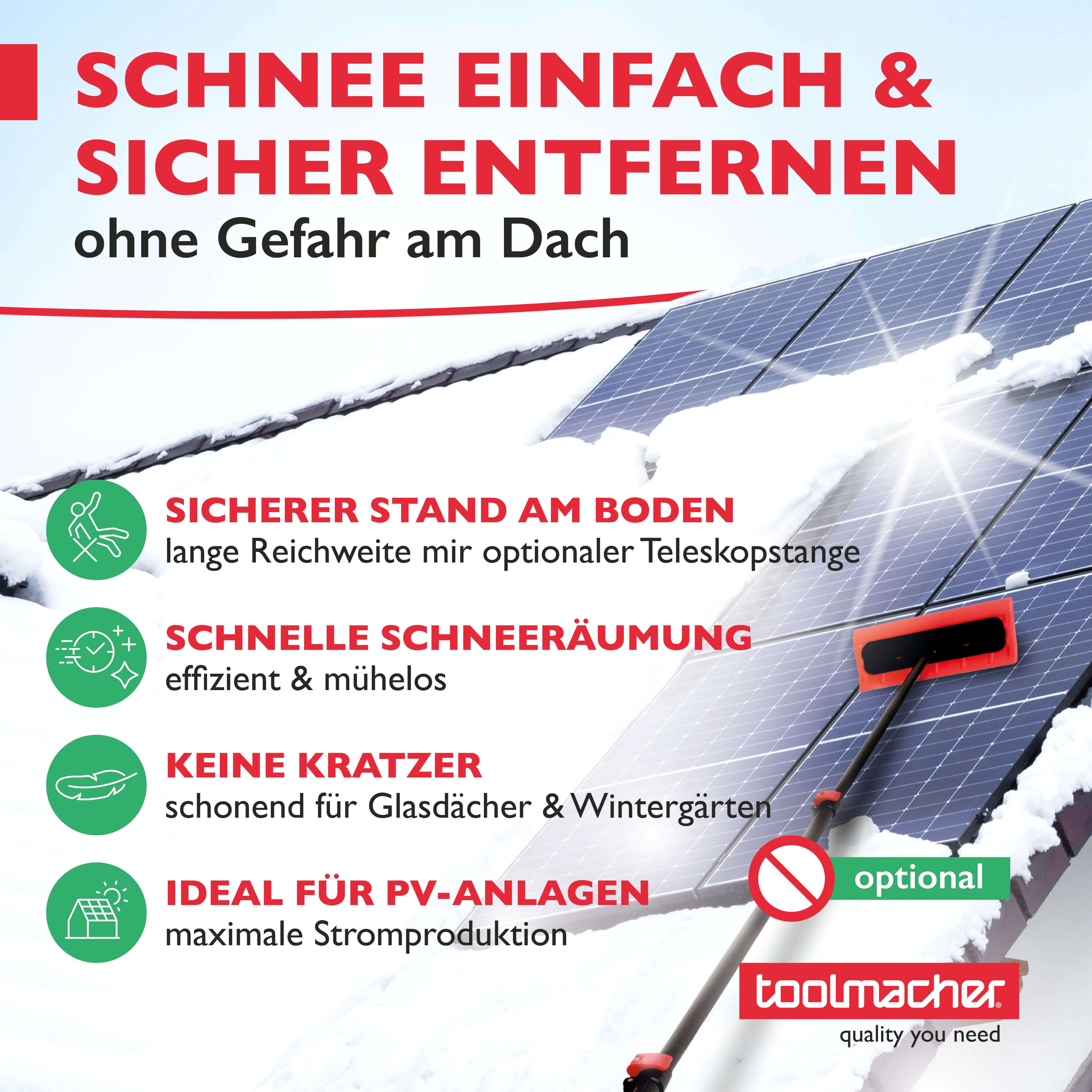 toolmacher® professional snow shovel and roof clearer