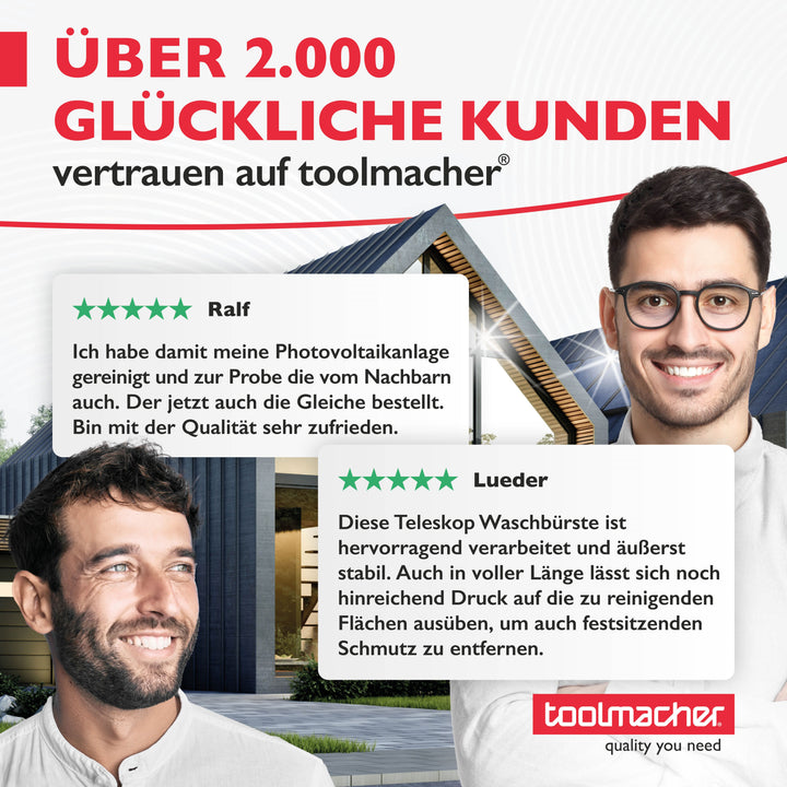 toolmacher® Teleskop Waschbürste 6 Meter