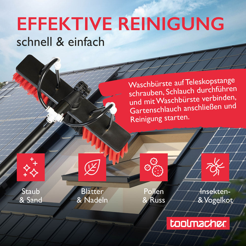 toolmacher® Teleskop Waschbürste 6 Meter - inklusive Schneeschild