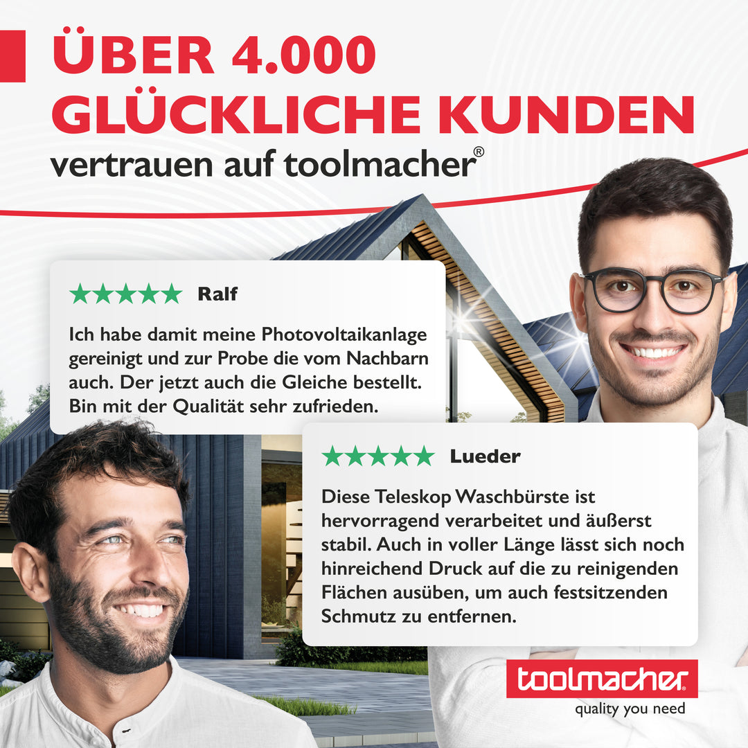 Teleskop Waschbürste 10,3 Meter [inkl. Fensterabzieher]